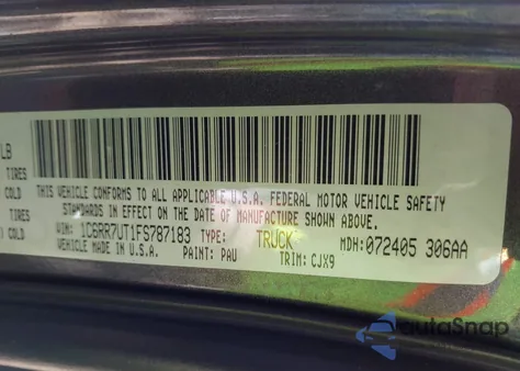 2015 Ram 1500 Sport из США, поврежденный, VIN 1C6RR7UT1FS787183